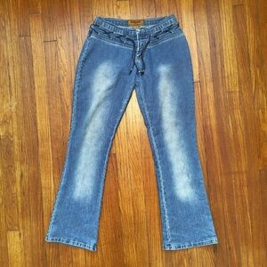Dollhouse Y2K 2000s Lace Up Corset Style Flared Low Waist Jeans Size 7